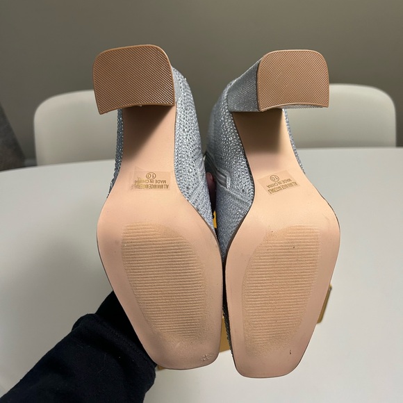 Women’s Rhinestone Block Heel cowboy Bootie SILVER GLITTER RHINESTONE sz 10 NEW - Picture 8 of 8